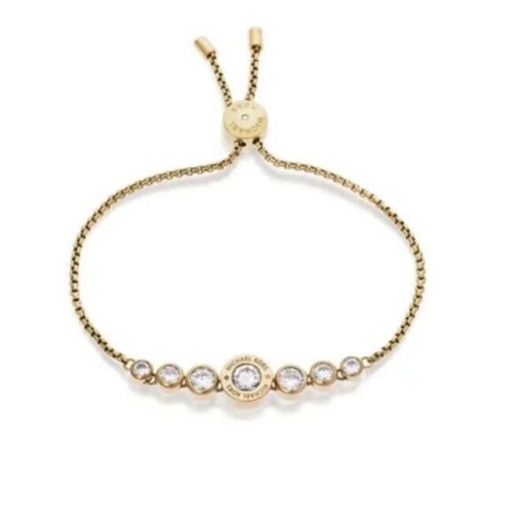 MICHAEL KORS MKJ5334710 Brilliance Yellow Gold Bracelet Slider Crystals - Picture 5 of 13